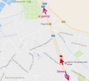 Билборд A в Безлюдовке, 3x6  Гагаріна пр., с. Безлюдівка, (7), в'їзд в місто схема