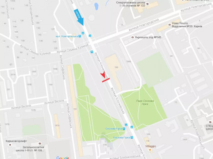 Билборд A в Харькове, 3x6  Клочківська вул., 197, (2), в центр схема