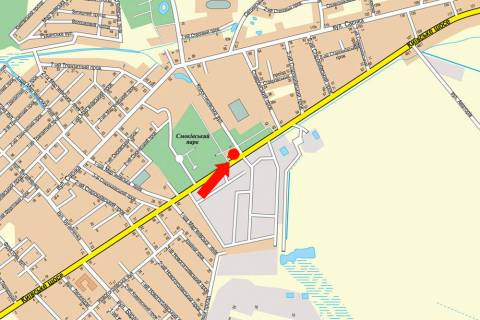 Билборд  в Житомире, 3x6  Київське шосе, біля військової частини, виїзд в бік м. Київ схема