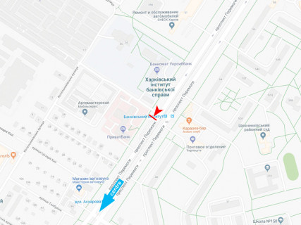 Билборд A в Харькове, 3x6  Перемоги пр., 53, в центр схема
