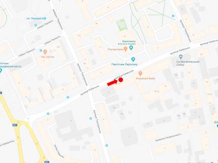 Ситилайт A в Житомире, 1.8x1.2  Київська вул., 8, зупинка «Михайлівський собор», з центру схема