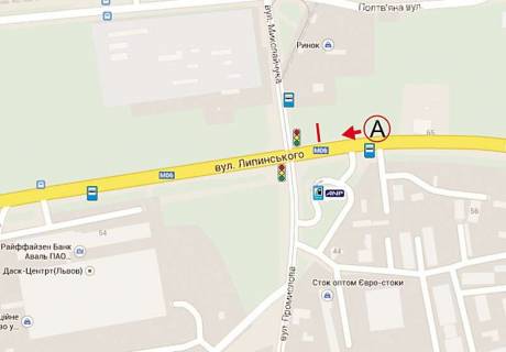 Prismatron, Prism A in Lviv Lipins'kogo st. - Promislova st. - 377109 scheme