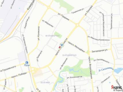 Билборд A в Луцке Соборності пр., 26А, з центру схема