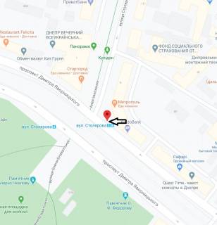 Ситилайт A в Днепр (Днепропетровск), 1.2х1.8  просп. Дмитра Яворницького (Карла Маркса), 82 схема