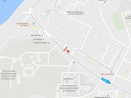 Билборд A в Харькове, 3x6  Валентинівська вул., 5, в центр схема