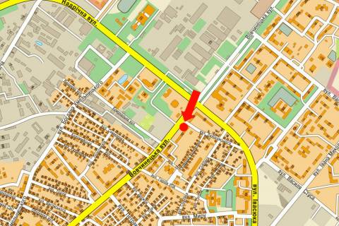 Билборд B в Ивано-Франковске, 3x6  Вовчинецька (Гагаріна) вул. / Любачівського вул. схема