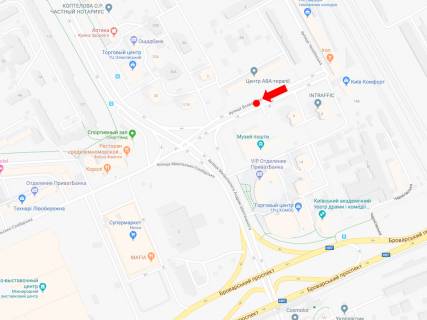 Білборд, Бігборд (Борд)   у Києві, 3x6  Нестайка вул. (вул. Мильчакова) 5, роздільник, в сторону МВЦ, ст. м. "Лівобережна" схема