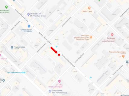 Ситилайт  в Киеве, 1.8x1.2  Межигірська вул, 43 - вул. Оболонська, в сторону Нижнього валу схема