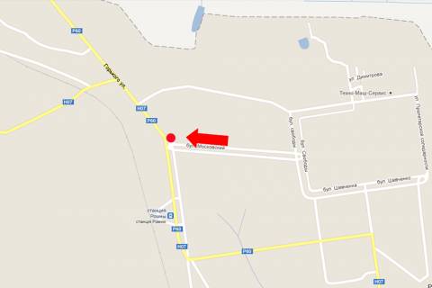 Билборд A в Ромнах, 3x6  Московський бул. / Горького вул. схема