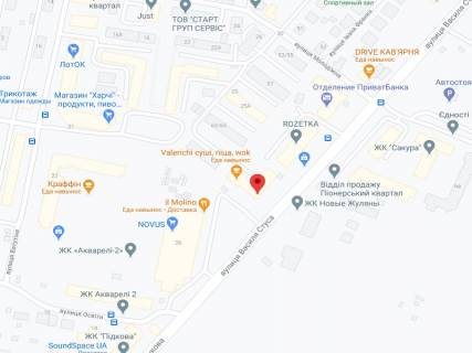 Видеоборд A в Вишневое Першотравнева вул., 27, аптека "Вітамін", прайс за ролик 10 сек 1 вихід/5 хвилин, на двосторонньому екрані, від 144 виходів на день. Розрахунок для інших параметрів трансляції уточнюйте у менеджера. - 301296 схема