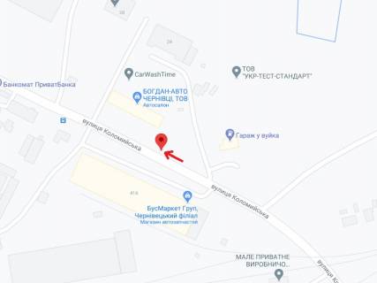 Билборд A в Черновцах Коломыйская ул., 2Г схема