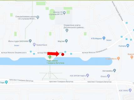 Билборд  в Киеве, 3x6  Закревського вул., 15, навпроти, в сторону вул. Драйзера схема
