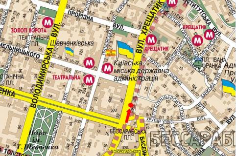 Ситискролл A в Киеве, 1.8x1.2  Хрещатик вул., 29, біля магазину "Mark&Spencer", "Roshen" схема