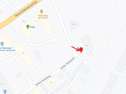 Билборд A в Кременчуге Театральна вул. (колиш. Воровського вул.), 46 - Першотравнева вул., верхній схема