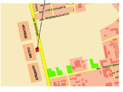 Билборд A в Ровно вул. Кулика і Гудачека (Макарова)., 21, біля гіпермаркету "Метро" схема
