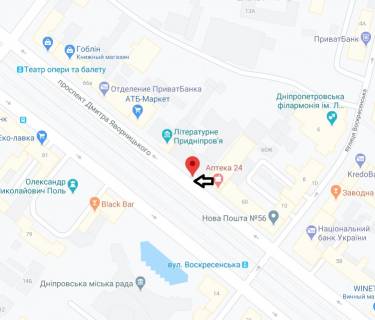 Citylight B in Dnipro (Dnipropetrovsk), 1.2х1.8  prosp. Dmitra Avornic'kogo, 62 scheme