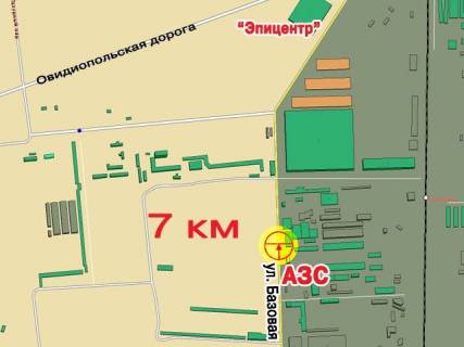 Билборд + в Одессе, 3x6  Базова вул., Ринок "7 км", в сторону "Епіцентр" схема