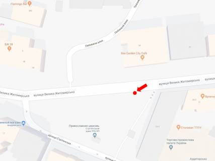 Ситилайт  в Киеве, 1.8x1.2  В. Житомирська вул., 33, в сторону пл. Львівська схема