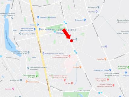 Билборд  в Киеве, 3x6  Остафія Дашкевича вул. (Курнатовського)., 4, в сторону ринку "Юність", вул. Братиславської схема