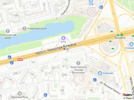 Видеоборд A в Киеве Бажана пр. - Гришка вул., ст.м. "Позняки", з центру, прайс за трансляцію ролика 10 сек 1вихід/90 сек, з 0:00 до 23:59 - 383981 схема