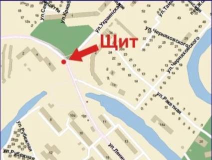 Билборд A в Кривом Роге, 3x6  Свято-Миколаївська вул. (колиш. Леніна вул.), 6 - Українська вул. схема