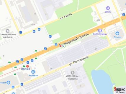Бэклайт A в Киеве Броварський пр. - Академіка Кухаря вул. (Мурманська)., ст.м. "Лісова", з центру схема