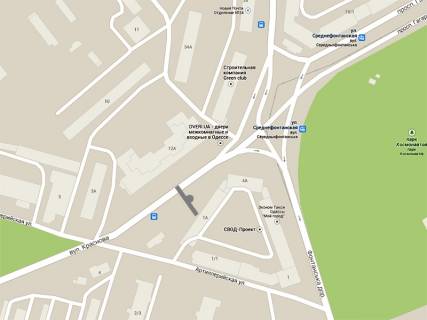 Билборд  в Одессе Краснова вул. - Артилерійська вул., біля супермаркету "Віртус", лівий схема