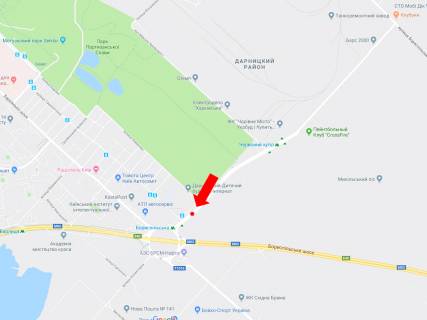 Билборд A в Киеве, 3x6  Старобориспільська вул., 200 м. до Харківської пл., роздільник, в сторону ст.м. "Бориспільська", пр. Бажана схема