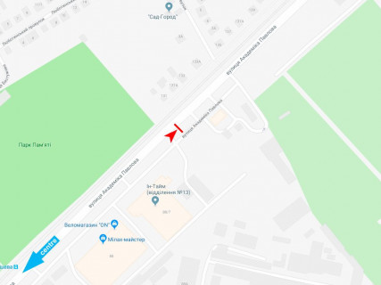 Билборд A в Харькове, 3x6  Павлова вул., 88, (3), парк Пам'яті, з центру схема