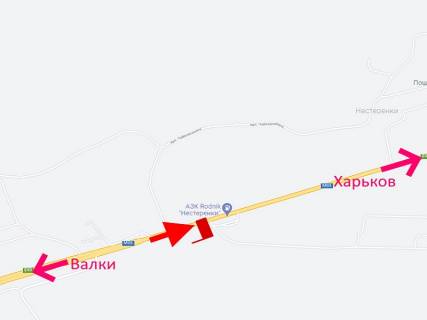Билборд A в Нестеренки (Нестеренки), 3x6  Траса Київ - Харків - с. Нестеренки, АЗС "Родник", у бік м. Харків схема