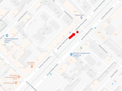 Ситилайт  в Киеве, 1.8x1.2  Нижній Вал вул., 41/27 / вул. Волоська, бульварна частина, в сторону вул. Почайнинської схема
