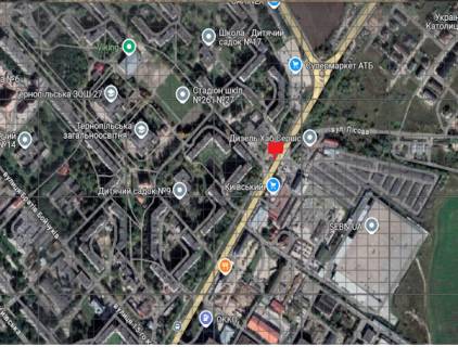 Білборд, Бігборд (Борд)  A у Тернополі, 3x6  15-го Квітня вул., Диканька, АТБ, в центр схема