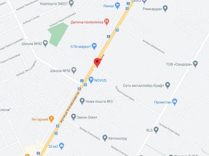 Білборд, Бігборд (Борд)  B у Миколаєві Космонавтів вул. - Комінтерну вул. схема