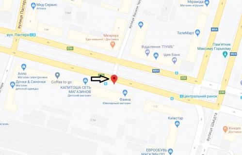 Ситилайт A в Днепр (Днепропетровск), 1.2х1.8  просп. Дмитра Яворницького (Карла Маркса), 115 схема