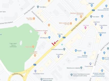 Видеоборд A в Белой Церкви вул. Я.Мудрого, 3 (маркет АТБ) - 292622 схема