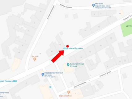 Ситилайт  в Львове, 1.8x1.2  Хмельницького вул., 87, зуп. «Станція Підзамче», з центру схема