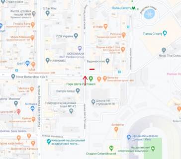 Video Billboard A in Kyiv Sota Rustaveli st., 39/41, fasad budivli, prajs za translaciu rolika 10 sek, 1 raz / 90 sek z 7:00 do 22:00 - 289282 scheme