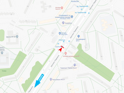 Citylight A in Kharkiv, 1.8x1.2  Перемоги пр., 74, зупинка "Сонячна" scheme