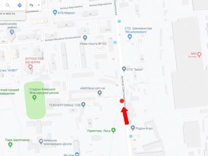 Билборд  в Киеве, 3x6  Святошинська вул., 20, в сторону ст.м. "Святошино" схема
