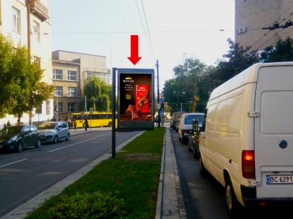 Ситилайт  в Львове, 1.8x1.2  Митрополита Андрея вул. - вул. Шептицьких, роздільник, район Політеху, в сторону пл. Святого Юра фото 1