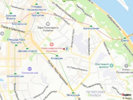 Видеоборд A у Києві Мечникова вул., 18/20, прайс за трансляцію ролика 10 сек 1вихід/80 сек, з 0:00 до 23:59 - 371745 схема