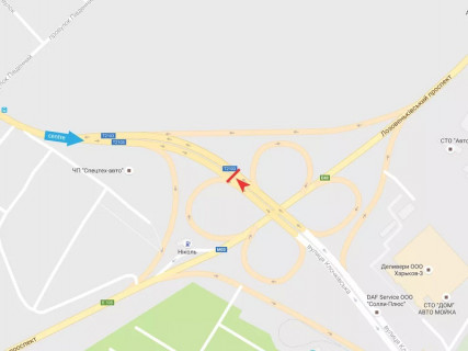 Билборд B в Харькове, 3x6  Клочківська вул. - Лозовеньківський пр., (1), з центру схема