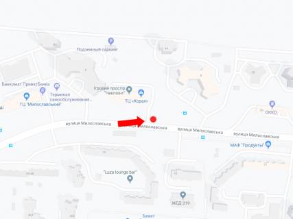 Билборд B в Киеве, 3x6  Милославська вул., 6, біля супермаркету "Сільпо", в сторону вул. Бальзака схема