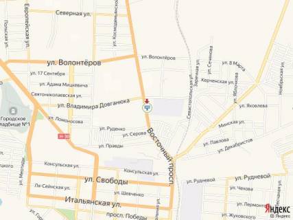 Билборд B в Бердянске Восточный пр., напротив молокозавода схема