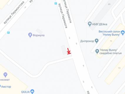 Билборд A в Запорожье, 6х3  Перемоги вул., на площі біля ПС Юність схема