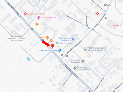 Билборд B в Ужгороде, 3x6  Собранецька вул., 146, біля Нової пошти, до центру схема