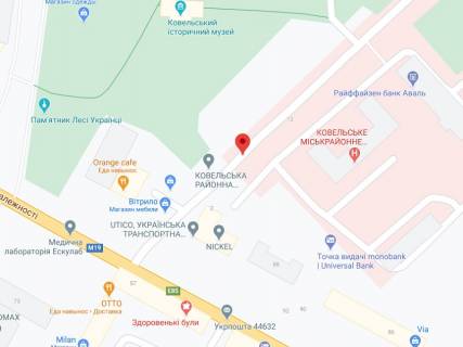 Відеоборд A у Ковелі Пчілки вул., 5, аптека "Волиньфарм", прайс за ролик 10 сек 1 вихід/5 хвилин, на двосторонньому екрані, від 144 виходів на день. Розрахунок для інших параметрів трансляції уточнюйте у менеджера. - 301384 схема