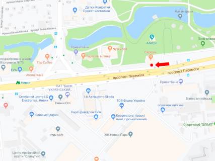 Скроллер A в Киеве, 3x6  просп. Берестейський (Перемоги)., 84, біля ресторану "Євразія", ст. м. "Нивки", з центру - 470177 схема