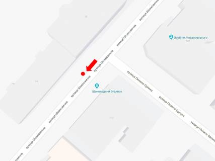 Ситилайт  в Киеве, 1.8x1.2  Шовковична вул., 17/2 / вул. Орлика, навпроти Шоколадного будиночку, на світлофорі, в сторону вул. Лютеранської схема