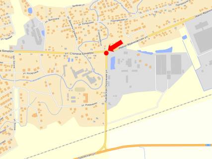 Билборд A в Калуше, 3x6  Бандери вул. / Івано-Франківська вул. / Львівська вул. схема